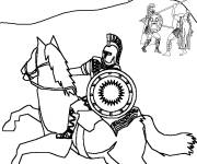 Coloriage et dessins gratuit Soldat romain &agrave; cheval à imprimer