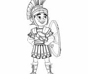 Coloriage Soldat romain adorable d&eacute;taill&eacute;