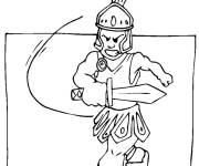 Coloriage et dessins gratuit Soldat Romain avec &eacute;p&eacute;e à imprimer