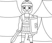 Coloriage Soldat romain dans le camp
