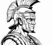 Coloriage Soldat romain d&eacute;termin&eacute;