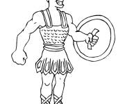 Coloriage et dessins gratuit Soldat romain muscl&eacute; à imprimer