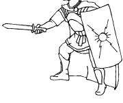 Coloriage et dessins gratuit Soldat romain pr&ecirc;t pour la bataille à imprimer