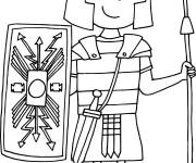 Coloriage Soldat romain souriant