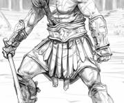 Coloriage Un gladiateur au colis&eacute;e pour adulte