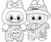 Coloriage B&eacute;b&eacute; Labubu en pyjama