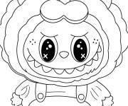 Coloriage Belle Labubu en robe de princesse