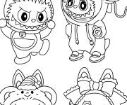 Coloriage Diff&eacute;rents costumes Labubu