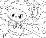 Coloriage Illustrer Labubu pour No&euml;l