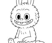 Coloriage Imagier de Labubu assis