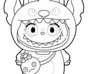 Coloriage Laboubu en tenu de Stitch
