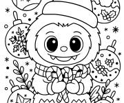 Coloriage Labubu &agrave; motif de No&euml;l