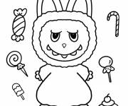 Coloriage Labubu avec des bonbons