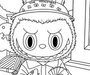 Coloriage Labubu avec des cartes &agrave; jouer