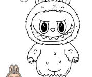 Coloriage Labubu avec du raisin