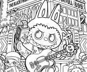 Coloriage Labubu bande de Rock