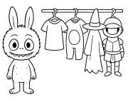 Coloriage Labubu cherche le meilleur d&eacute;guisement