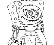 Coloriage Labubu comme Bob l'&eacute;ponge