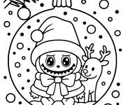 Coloriage Labubu dans la boule &agrave; neige