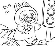 Coloriage Labubu dans la rue