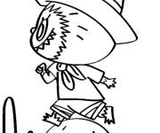 Coloriage Labubu dans le desert