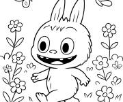Coloriage Labubu dans le pr&eacute;