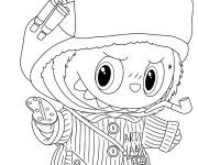 Coloriage Labubu en costume de Van Gogh