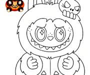 Coloriage Labubu en couleur marron