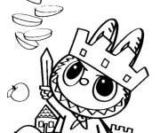 Coloriage Labubu en couronne de roi