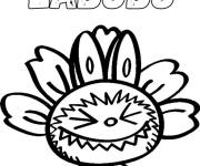Coloriage Labubu en forme de fleurs