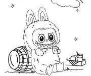 Coloriage Labubu en piquenique