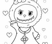 Coloriage et dessins gratuit Labubu en robe &agrave; motif en coeur à imprimer