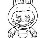 Coloriage Labubu en salopette