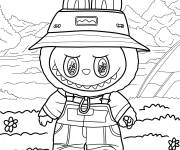 Coloriage Labubu en tant qu'agriculteur
