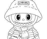 Coloriage Labubu en tenu d'explorateur