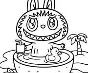 Coloriage Labubu en tenu de citron