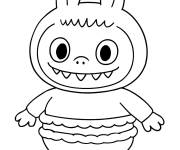 Coloriage Labubu en tenu macaron