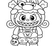 Coloriage Labubu en tenue d'ours
