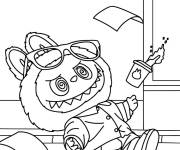 Coloriage Labubu et la sc&egrave;ne amusante