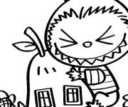 Coloriage Labubu et poire