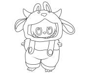 Coloriage Labubu facile