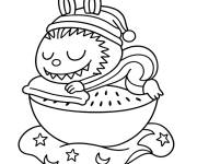 Coloriage Labubu fait la sieste
