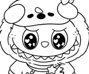 Coloriage Labubu kawaii en costume de lapin