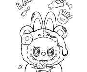 Coloriage Labubu les monstres en noir et blanc
