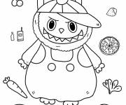 Coloriage Labubu porant un casque