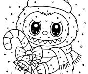 Coloriage Labubu pour No&euml;l