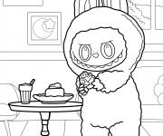 Coloriage Labubu prend un go&ucirc;ter