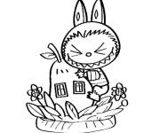 Coloriage Labubu qui aime le poire