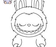Coloriage Labubu qui ferme les yeux