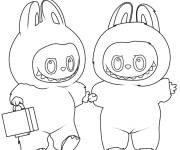Coloriage Labubu Raisin vert et noix de coco